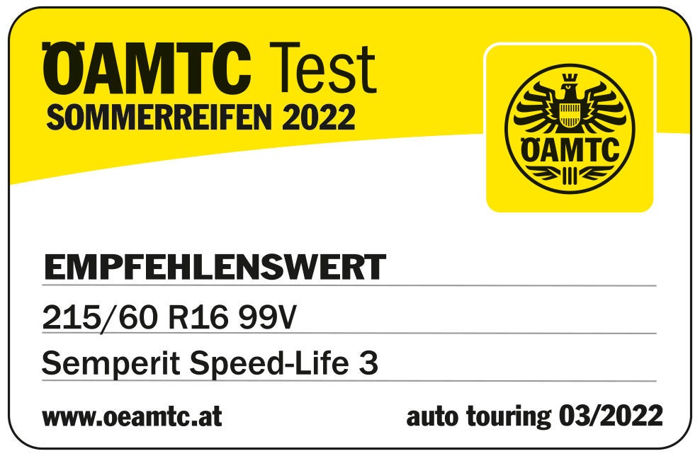 ÖAMTC Test Speed Life 3 Speed Life 3