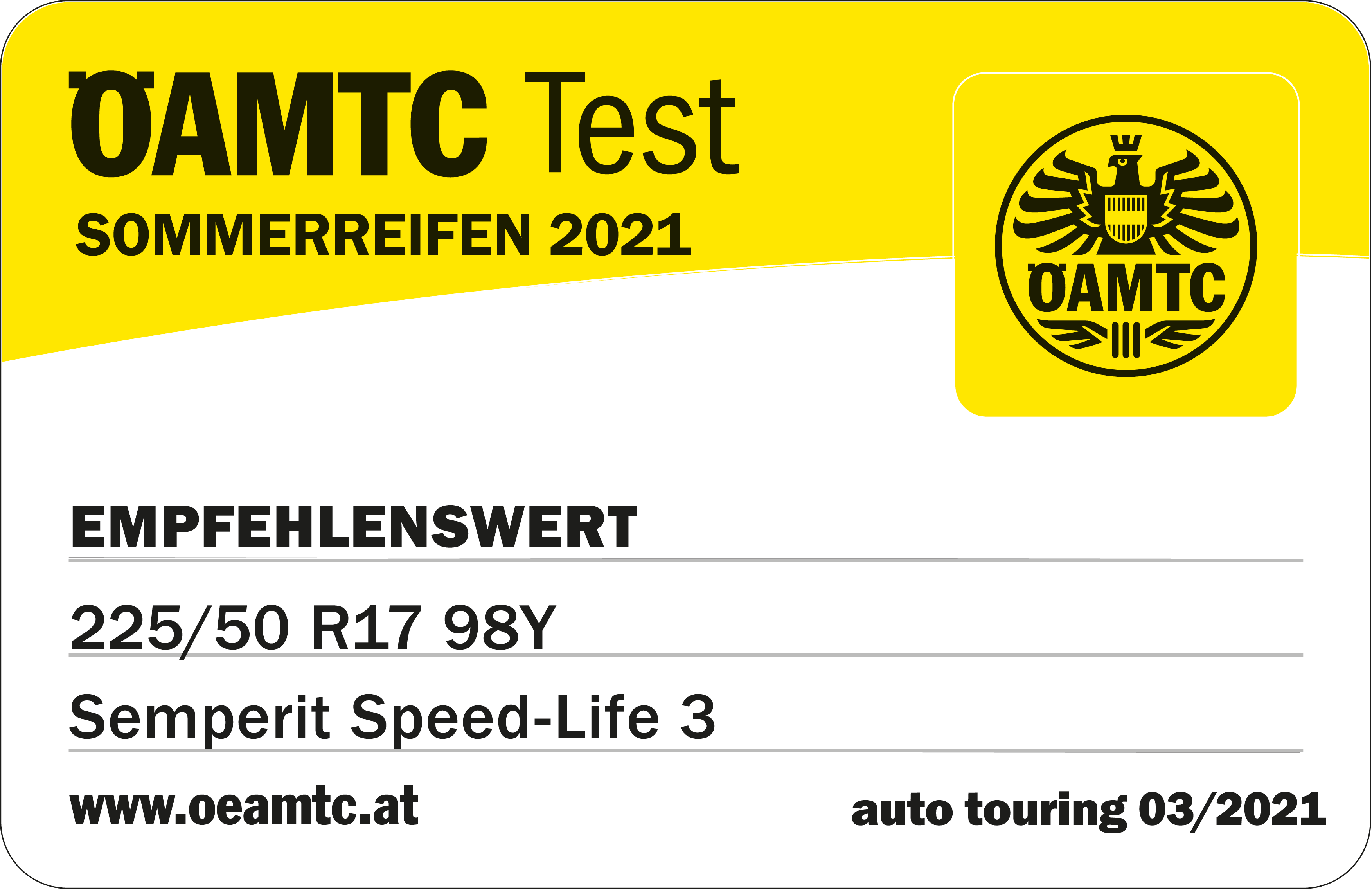ÖAMTC Test Speed Life 3 SpeedLife™ 3