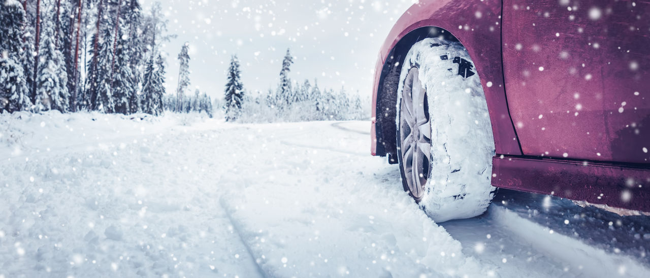 Semperit Car in Snow with Focus on Tyre