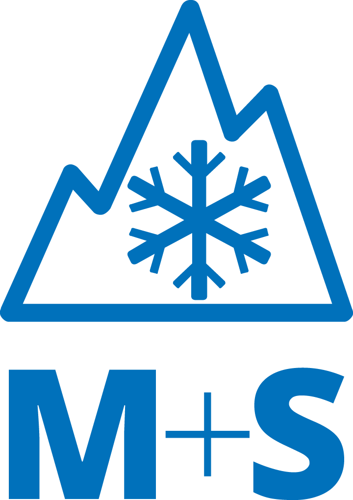 The Three-Peak-Mountain-Snow-Flake and Mud+Snow symbols indicate the winter usage of a tyre.